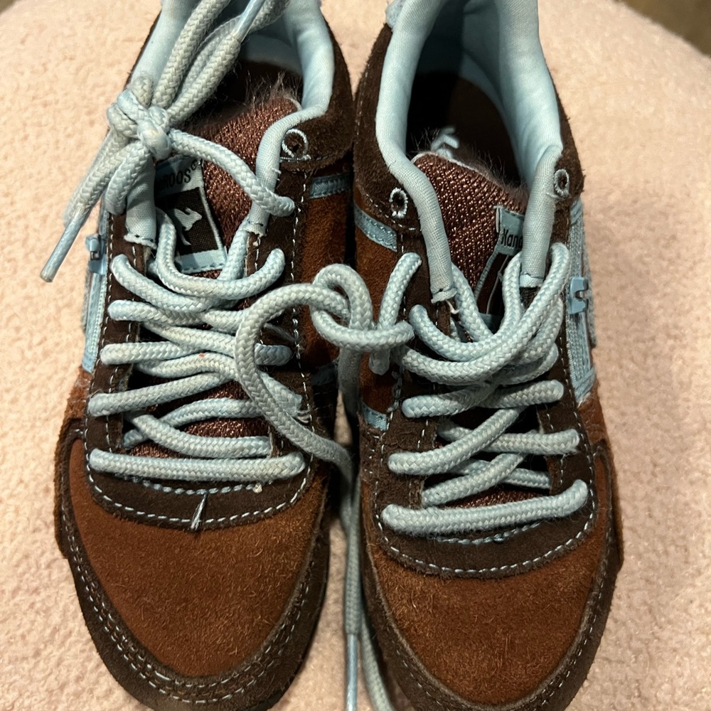 kangaROOS Brown and Blue Sneakers with Suede Upper